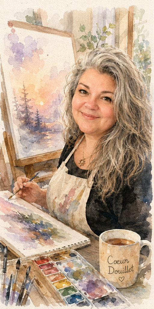 Marie-Josée Dumont, aquarelliste, dans son atelier